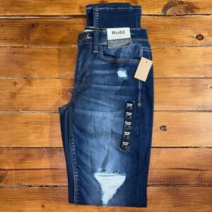 Mudd Skinny Jeans Wmn Juniors 1 (26x30) Blue FLX Distressed Low Rise Stretch NEW